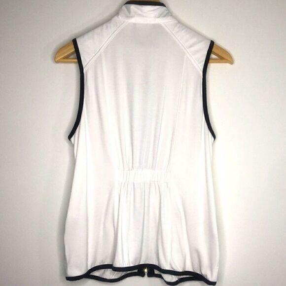 Zenergy GOLF by Chico's White Zip-up Jersey Vest with Black Edging - Picture 5 of 10